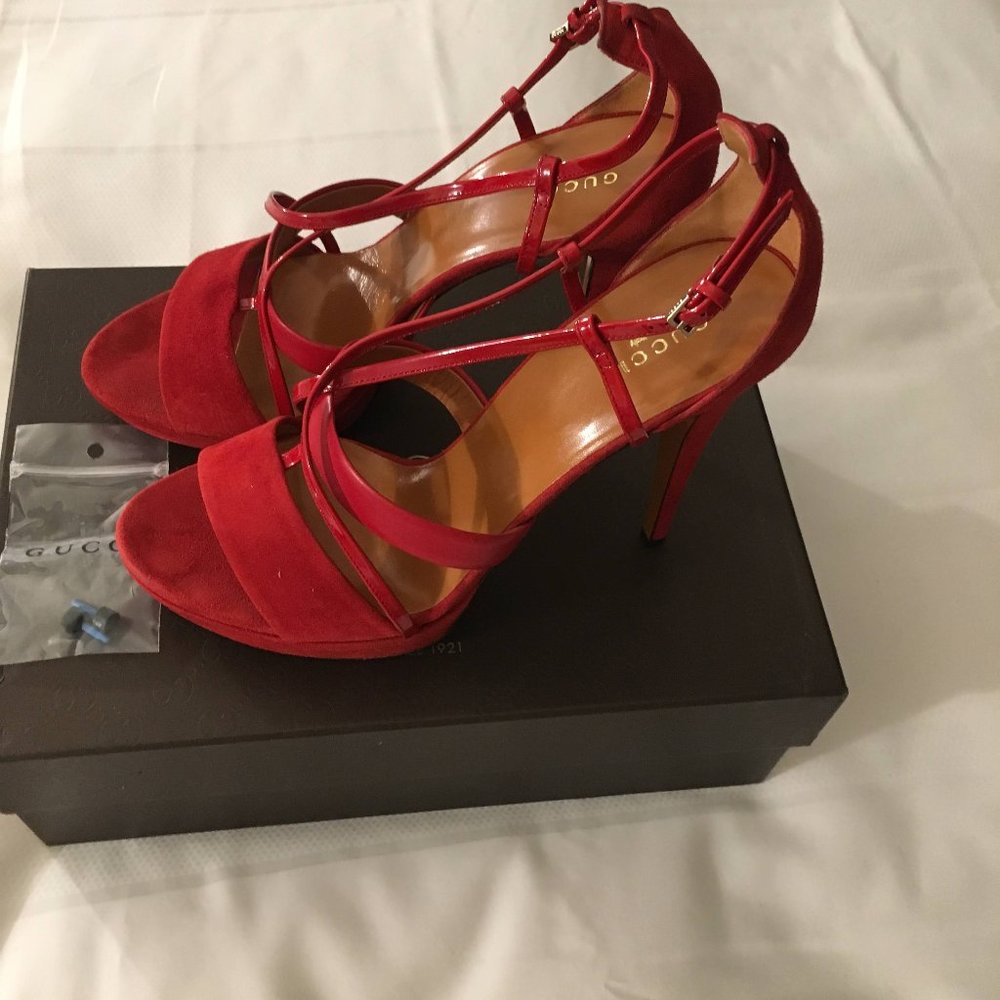 Gucci Kid Scamosc / Vern Crystal Tabasco Heels View 5